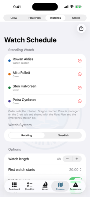 Watch schedule builder on iPhone
